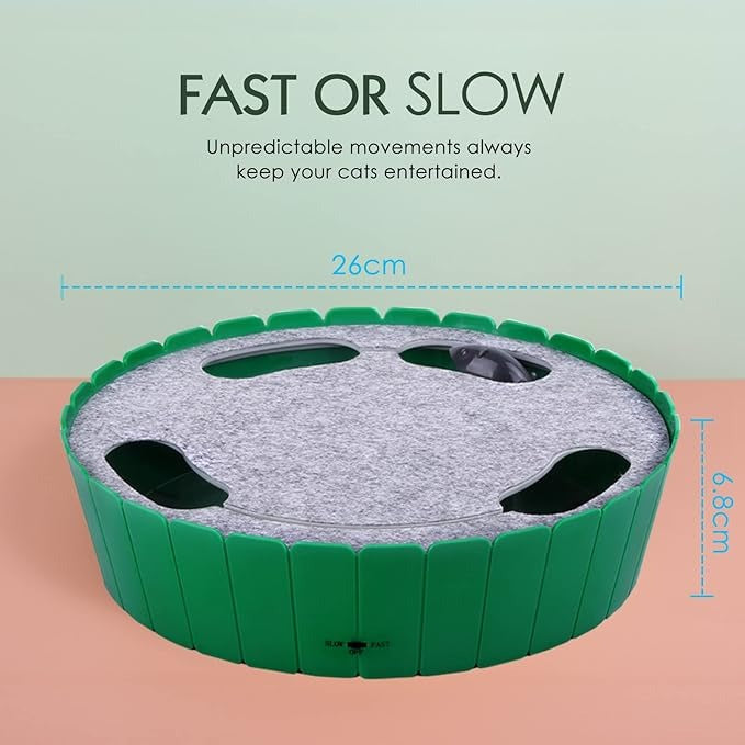 Interactive Cat Toy with Running Mouse