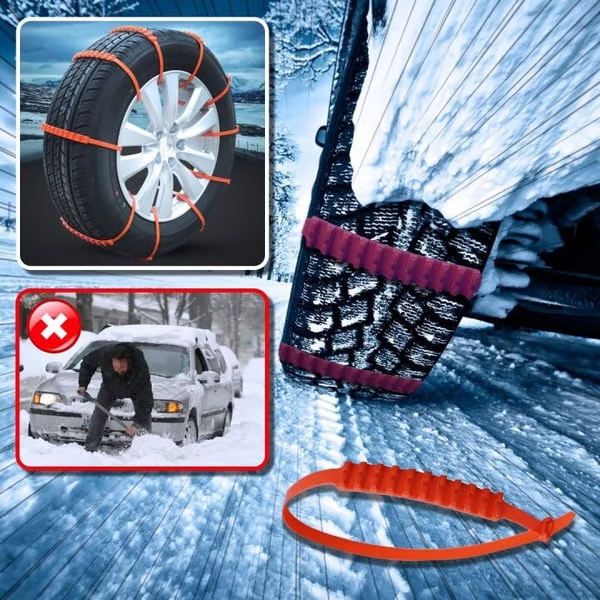 2025 Winter Hot Sale?Universal Reusable Anti-skid Nylon Tire Chains