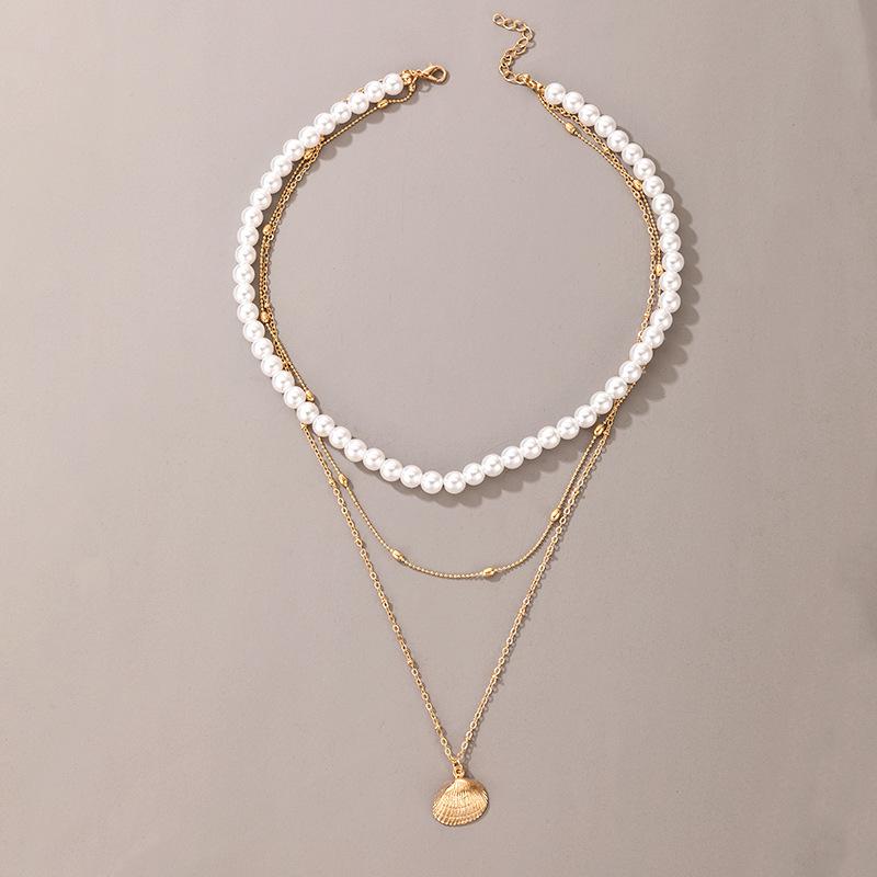 Flower Shell Love Beaded Neck Chain