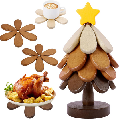 Wooden Tree Trivets For Hot Dishes