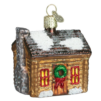 Old World Christmas Log Cabin Glass Blown Ornament For Christmas Tree