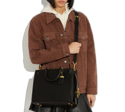 Women's Rogue Bag In Regenerative Leather Brass/Black