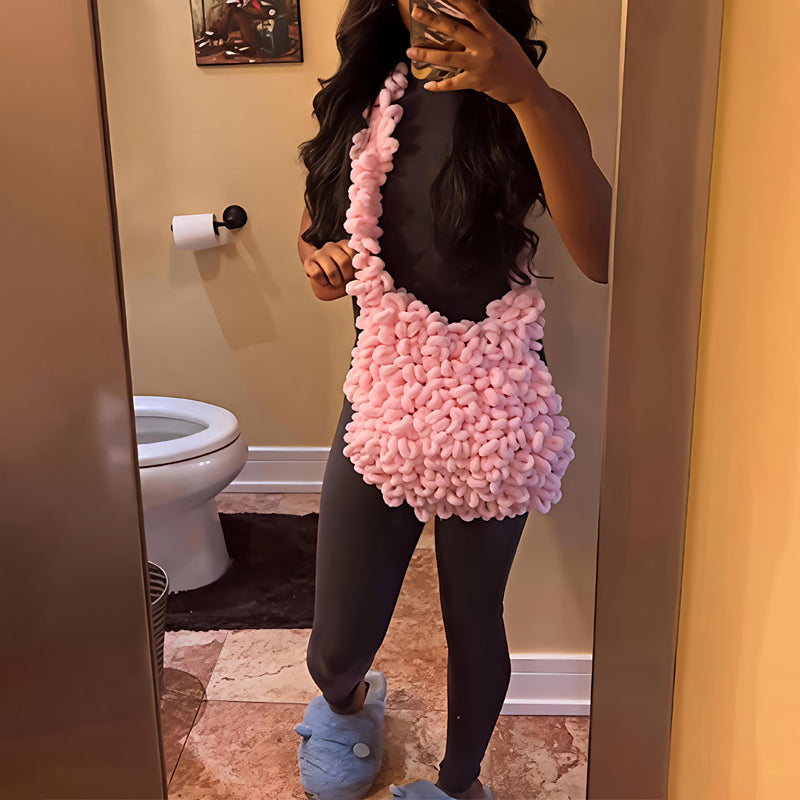 Multicolor Wool Soft Crossbody Bag Shoulder Bag