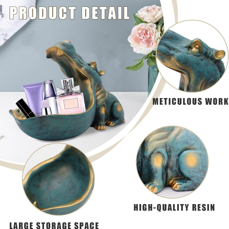 Hippopotamus Statue Desktop Art Decorative Piece.