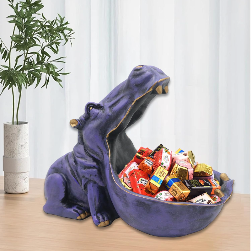 Hippopotamus Statue Desktop Art Decorative Piece.