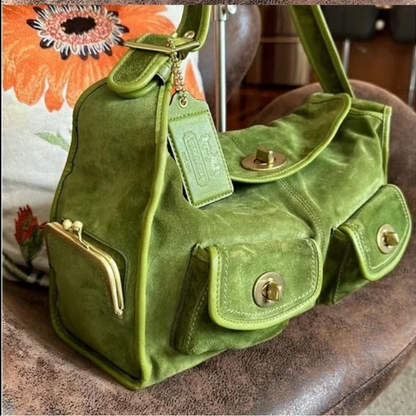 Large-Capacity Suede Shoulder Bag