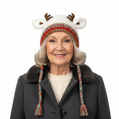🎄🦌Cute Christmas Reindeer Antler Plush Hat