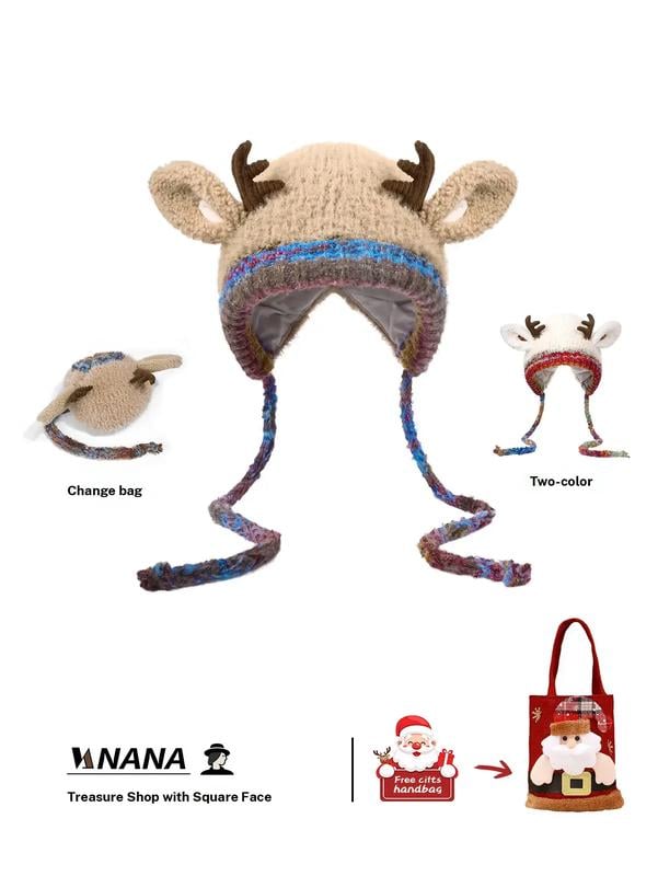 🎄🦌Cute Christmas Reindeer Antler Plush Hat