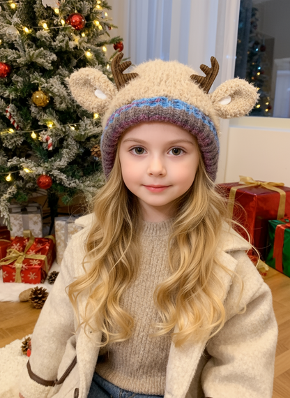 🎄🦌Cute Christmas Reindeer Antler Plush Hat