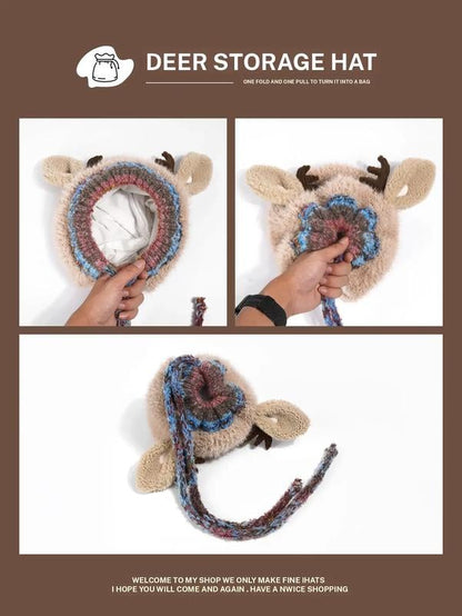 🎄🦌Cute Christmas Reindeer Antler Plush Hat