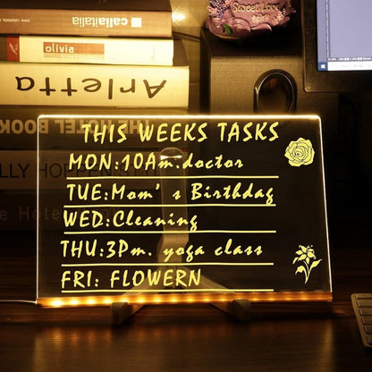 🎅Surprise price: only £8.99!!🎄LED Erasable DIY Acrylic Transparent Message Board🎁