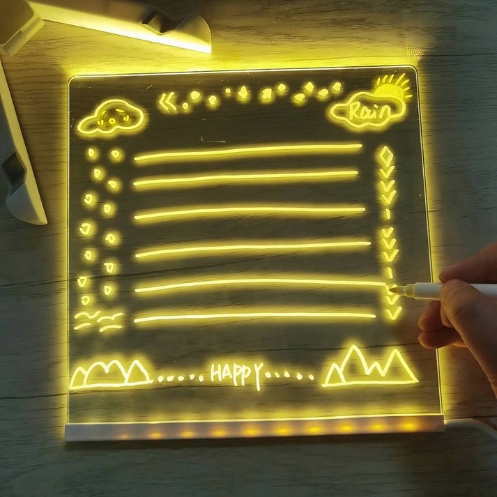 🎅Surprise price: only £8.99!!🎄LED Erasable DIY Acrylic Transparent Message Board🎁