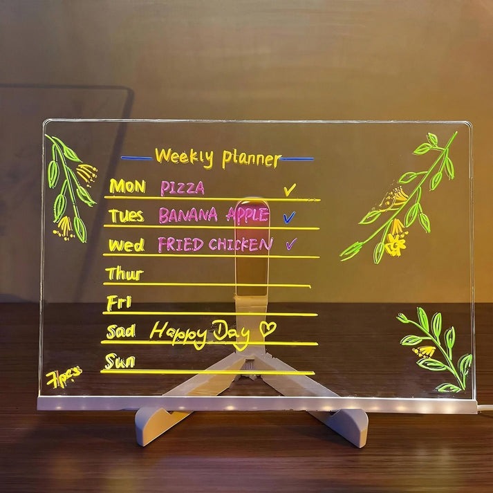 🎅Surprise price: only £8.99!!🎄LED Erasable DIY Acrylic Transparent Message Board🎁