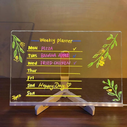 🎅Surprise price: only £8.99!!🎄LED Erasable DIY Acrylic Transparent Message Board🎁