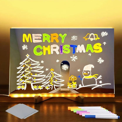 🎅Surprise price: only £8.99!!🎄LED Erasable DIY Acrylic Transparent Message Board🎁
