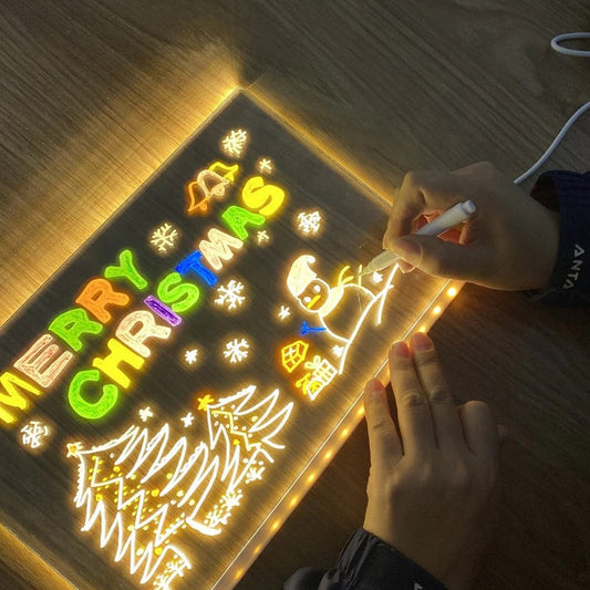 🎅Surprise price: only £8.99!!🎄LED Erasable DIY Acrylic Transparent Message Board🎁