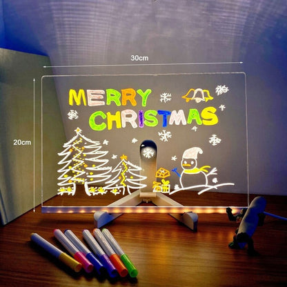 🎅Surprise price: only £8.99!!🎄LED Erasable DIY Acrylic Transparent Message Board🎁