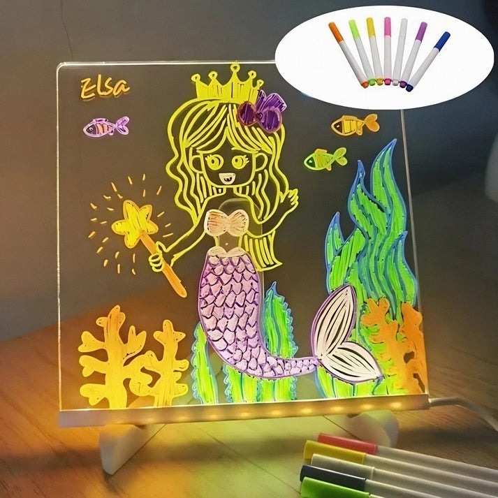 🎅Surprise price: only £8.99!!🎄LED Erasable DIY Acrylic Transparent Message Board🎁