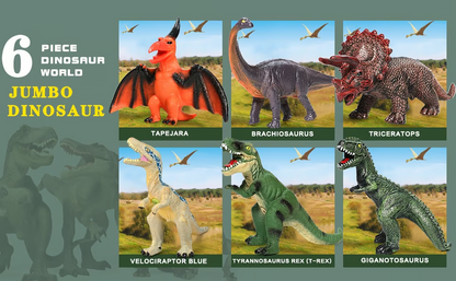 6 Piece Jumbo Dinosaur Toys,Large Soft Dinosaur Toys For Lovers