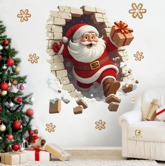 Creative Christmas Santa Wall Stickers