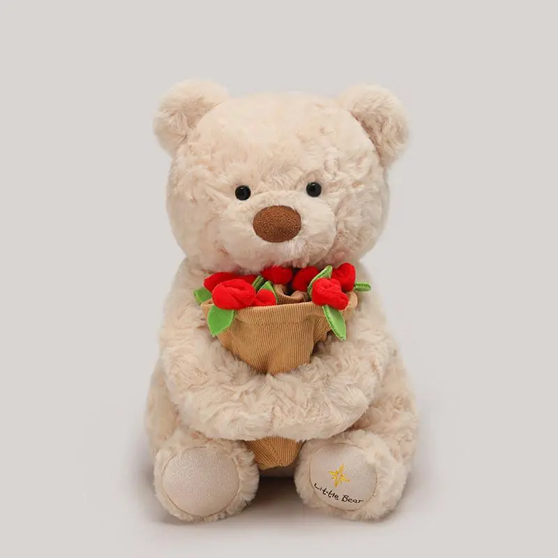 Teddy Bear With A Bouquet Of Flowers