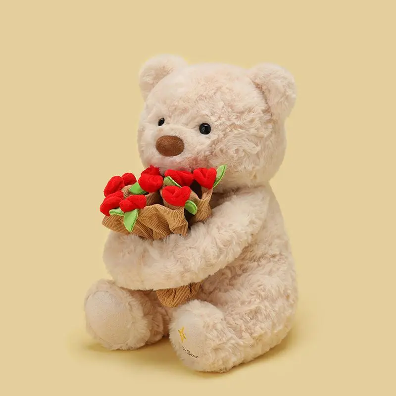 Teddy Bear With A Bouquet Of Flowers
