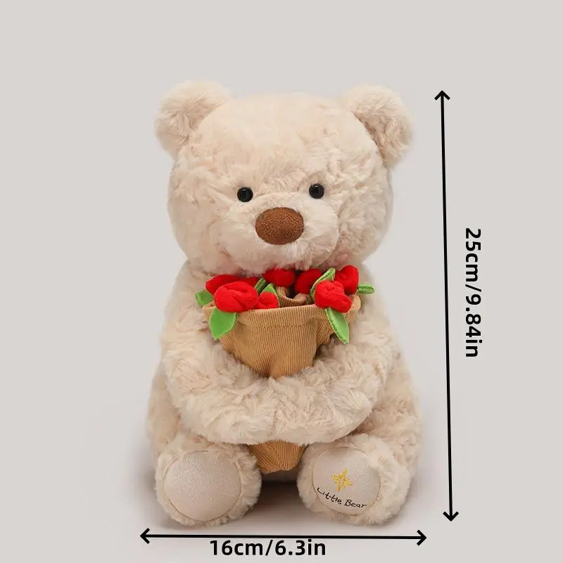 Teddy Bear With A Bouquet Of Flowers