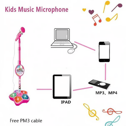 Kids Karaoke Machine With Light  | Sing-Along Microphone Toy For Girls