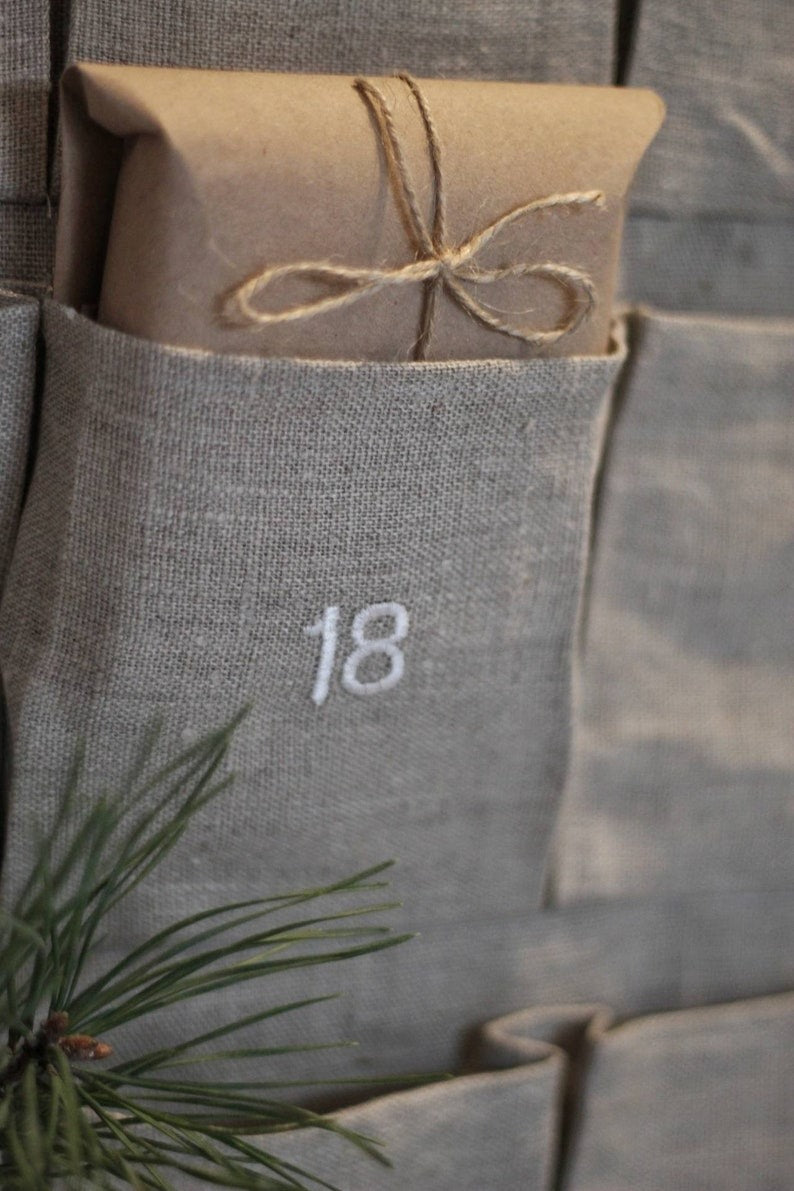 Natural Linen Advent Calenda