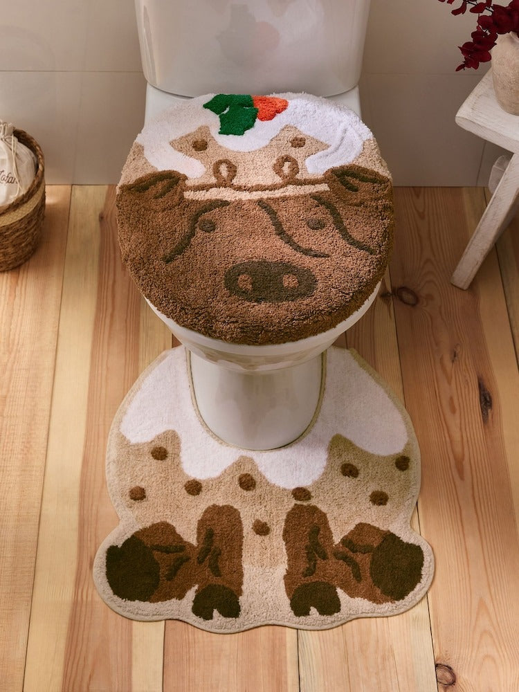 Christmas The Highland Cow 100% Cotton Pedestal Set