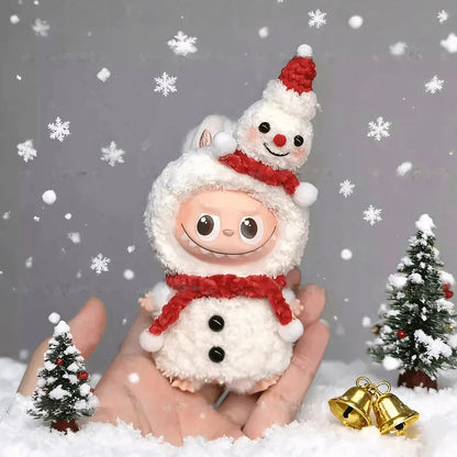 Labubu 4.0 Christmas Doll Dress Set - Fluffy Snowman