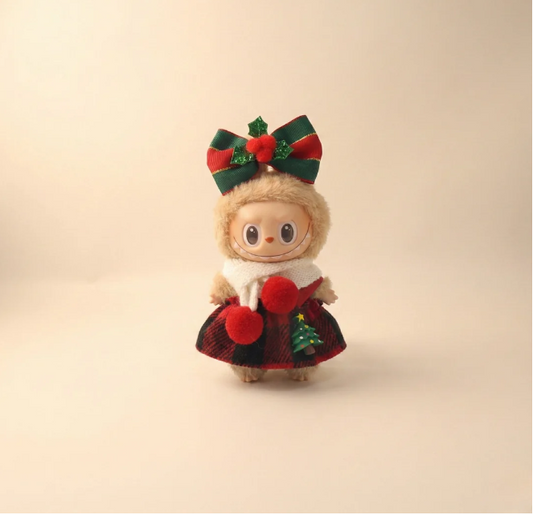 Labubu Pin For Love (V4) Holiday Ribbon Dress Outfit