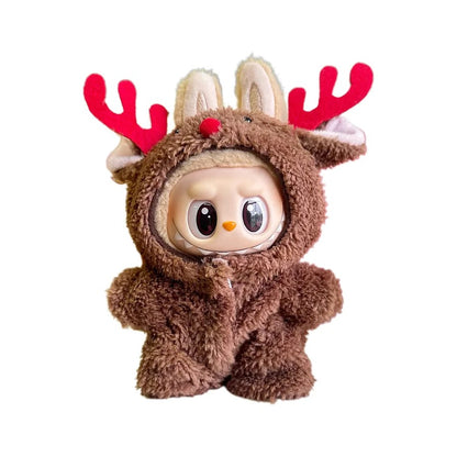 Labubu doll clothes, Christmas reindeer winter outfits
