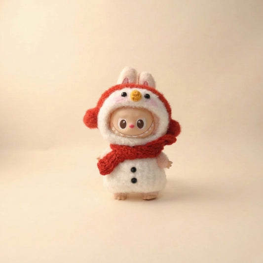Labubu 4.0 Snowman Knit Outfit (Red)