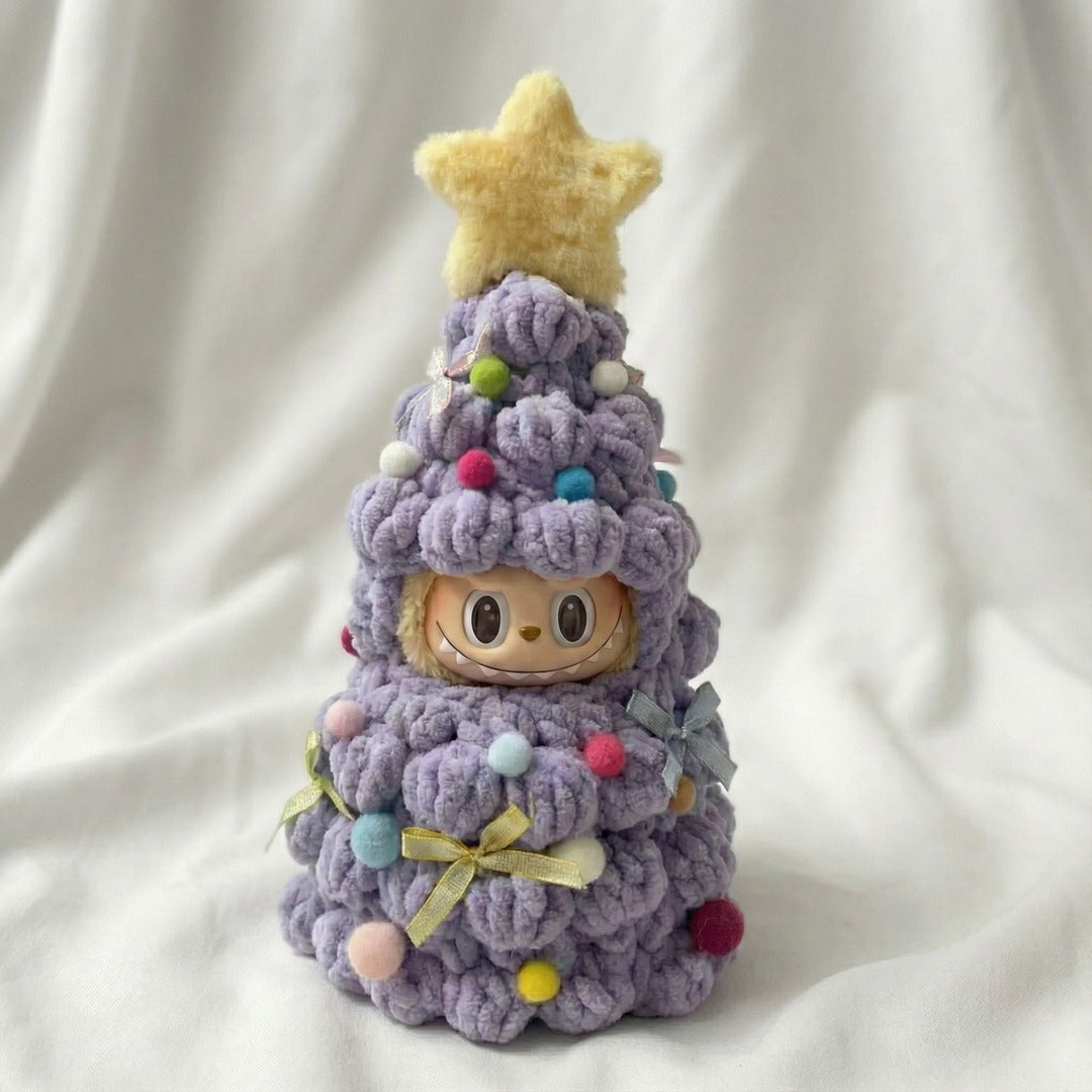 Labubu Lavender Christmas Tree Outfit – With Carry Strap