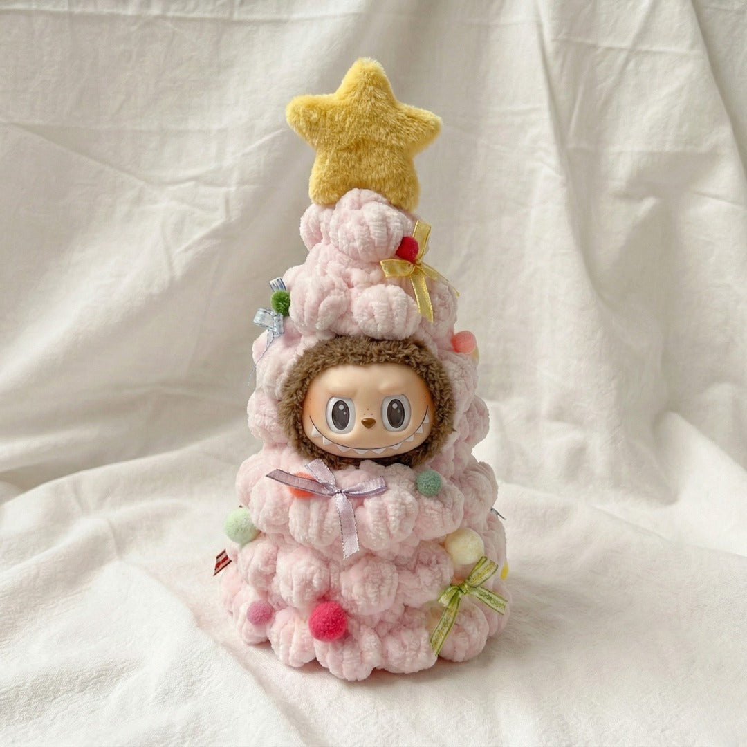 Labubu Pink Cloud Christmas Tree Outfit – With Carry Strap