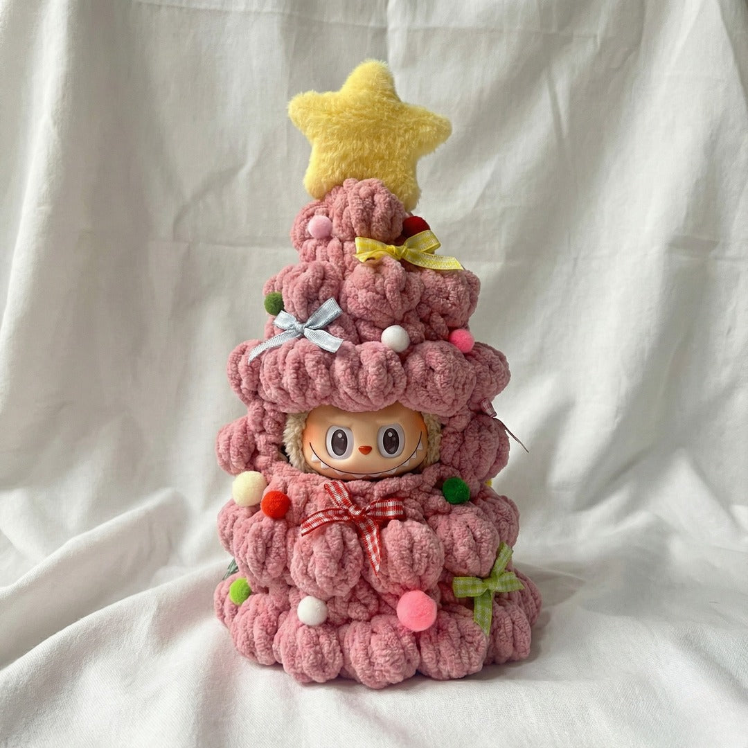 Labubu Strawberry Christmas Tree Outfit – With Carry Strap