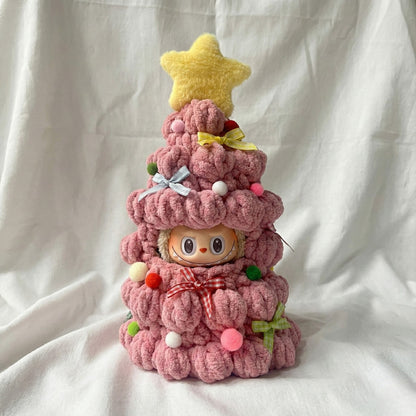 Labubu Strawberry Christmas Tree Outfit – With Carry Strap