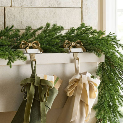 Bow-adorned Christmas Stocking Holder