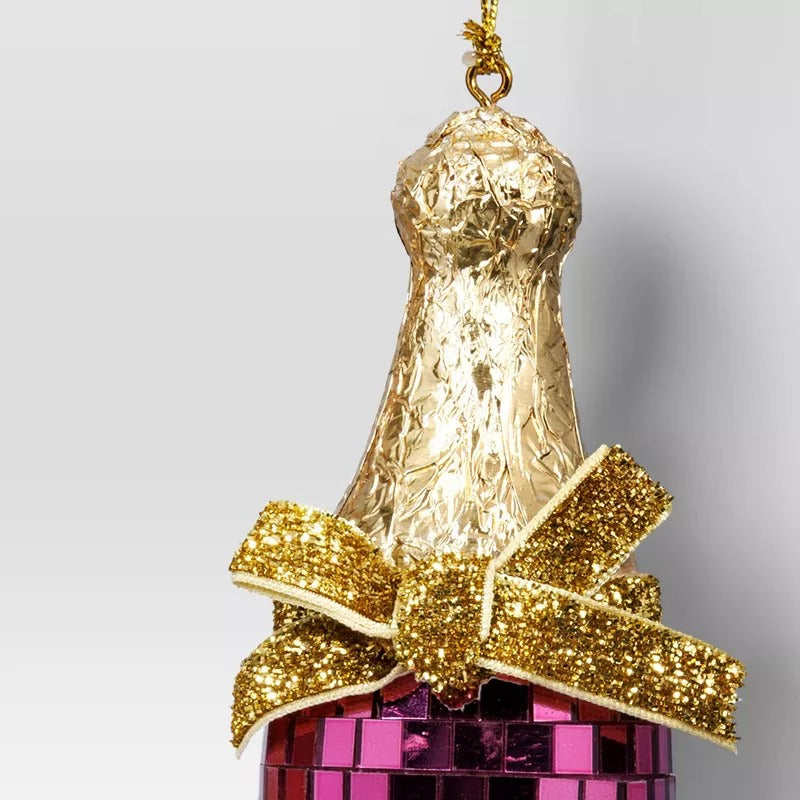 5" Christmas Disco Wine Ornament