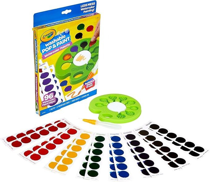 Watercolor Pop & Paint Palette, Washable Paint Kit