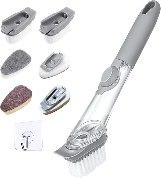 Dish Brush with Soap Dispenser,Washing Up Brush Set,
