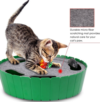 Interactive Cat Toy with Running Mouse