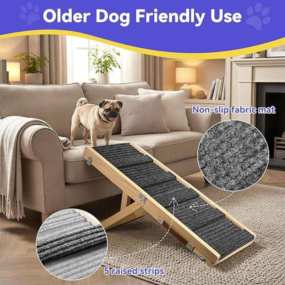 Upgraded Dog Ramp for Couch, Foldable Small Dog Ramp for Sofa