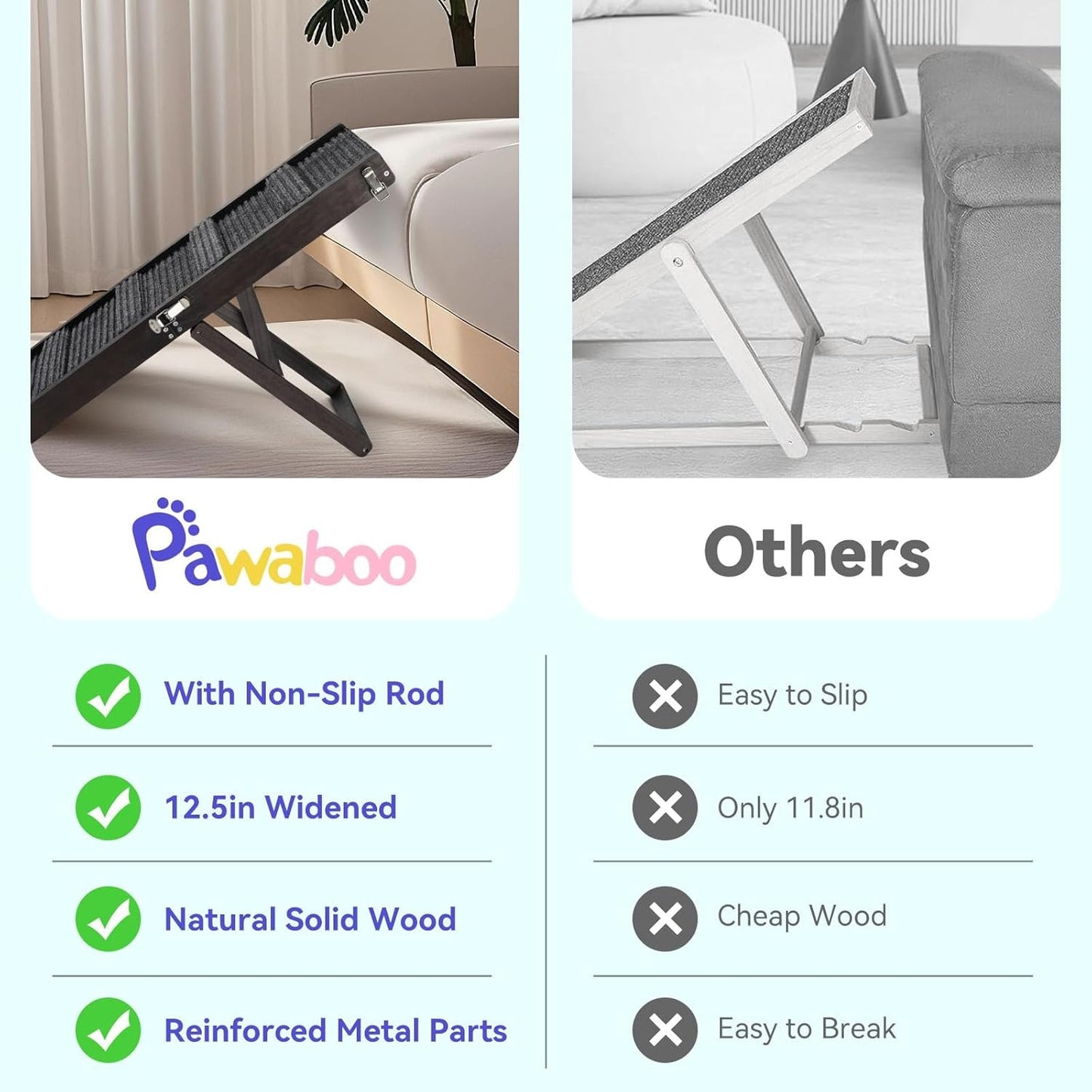 Upgraded Dog Ramp for Couch, Foldable Small Dog Ramp for Sofa