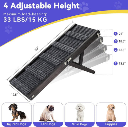 Upgraded Dog Ramp for Couch, Foldable Small Dog Ramp for Sofa