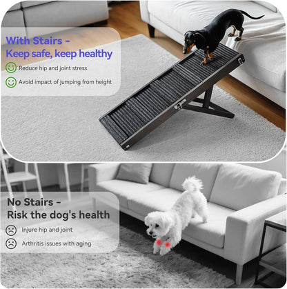 Upgraded Dog Ramp for Couch, Foldable Small Dog Ramp for Sofa
