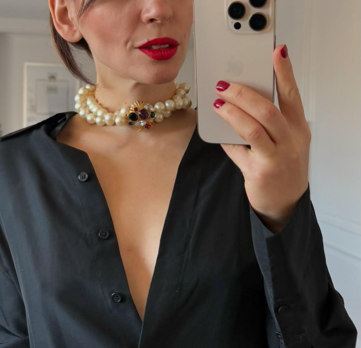 Vintage Faux Pearl Choker