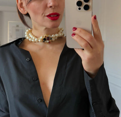 Vintage Faux Pearl Choker