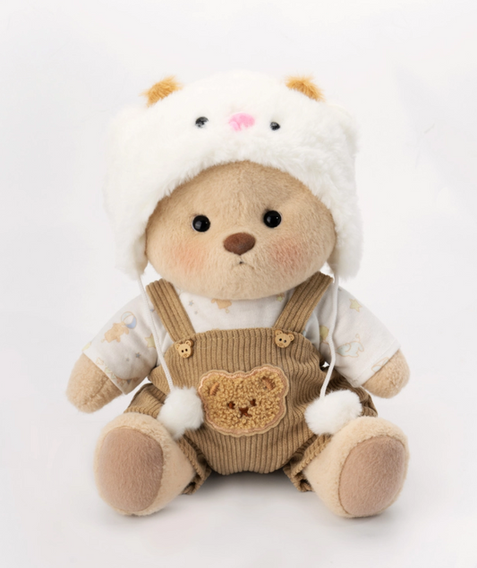 White Sheep Brown Overalls Bear
